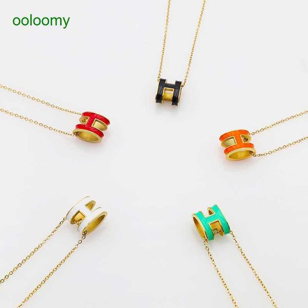 hemres designer necklace french 18k gold stainless steel necklace enamel mini pendant collar chain women's high version letter h, Black
hemres designer necklace french 18k gold stainless steel necklace enamel mini pendant collar chain women's high version letter h, Black