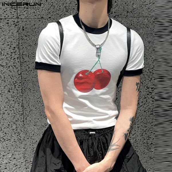 men s t shirts atasan incerun 2023 kaus lengan pendek kontras streetwear kasual camiseta pola cetak ceri pria baru gaya amerika s 5xl 230427, White;black
men s t shirts atasan incerun 2023 kaus lengan pendek kontras streetwear kasual camiseta pola cetak ceri pria baru gaya amerika s 5xl 230427, White;black