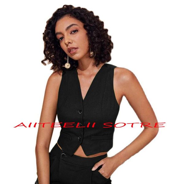 vests fashion women's vest casual suit vests sleeveless formal jacket clothes women's workwear for lady, Black;white
vests fashion women's vest casual suit vests sleeveless formal jacket clothes women's workwear for lady, Black;white