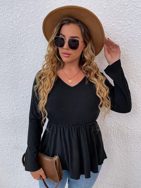 capris women plus size 4xl peplum tunic blouses ladies 2022 autumn long sleeve casual oversized tshirts fall clothing fashion, Black;white
capris women plus size 4xl peplum tunic blouses ladies 2022 autumn long sleeve casual oversized tshirts fall clothing fashion, Black;white
