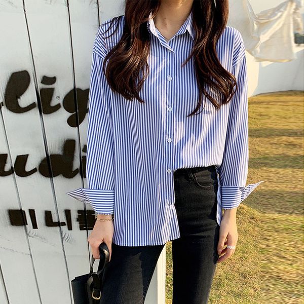 women's blouses shirts summer cotton women blouse shirt stripe loose casual long sleeve large size spring womens blouses blue/gray 230, White
women's blouses shirts summer cotton women blouse shirt stripe loose casual long sleeve large size spring womens blouses blue/gray 230, White