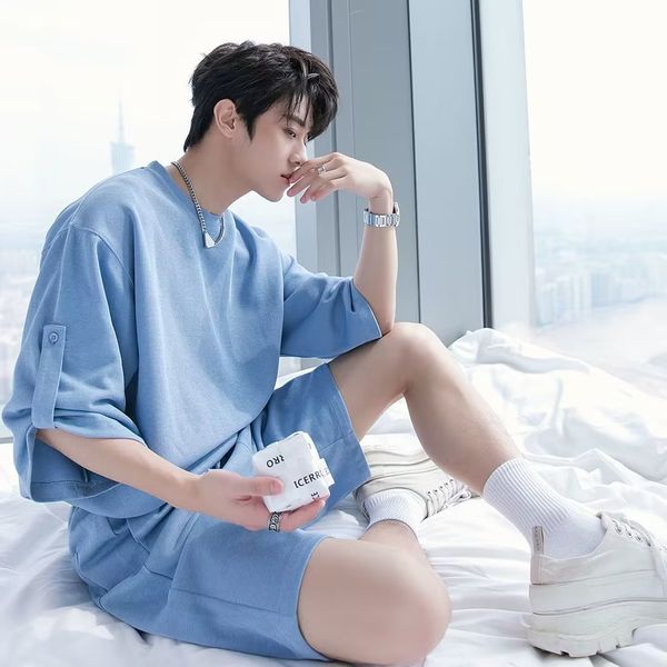 men's tracksuits korean fashion man solid tshirt shorts two piece sets summer youth clothes for men casual short set japan streetwear 2, Gray
men's tracksuits korean fashion man solid tshirt shorts two piece sets summer youth clothes for men casual short set japan streetwear 2, Gray