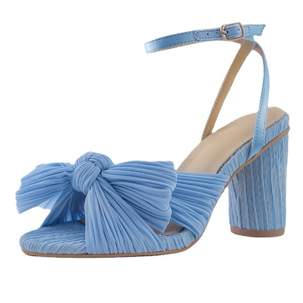 2023 summer new za womens sandals round heel bow design fairy shoes pleated sweet high heels banquet wedding shoes big size 43, Black
2023 summer new za womens sandals round heel bow design fairy shoes pleated sweet high heels banquet wedding shoes big size 43, Black