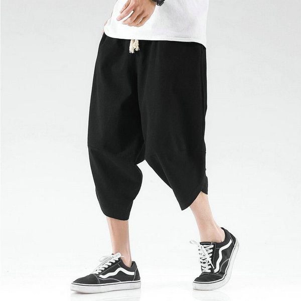 pants summer harajuku wide leg casual pants men cotton calf length harem trousers men's baggy pants, Black
pants summer harajuku wide leg casual pants men cotton calf length harem trousers men's baggy pants, Black