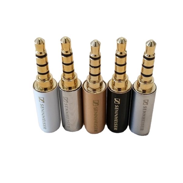 

10pcs/lot 4 pole 3.5mm plug male headphone jack 3.5 mm audio connector for 4mm cable adapter