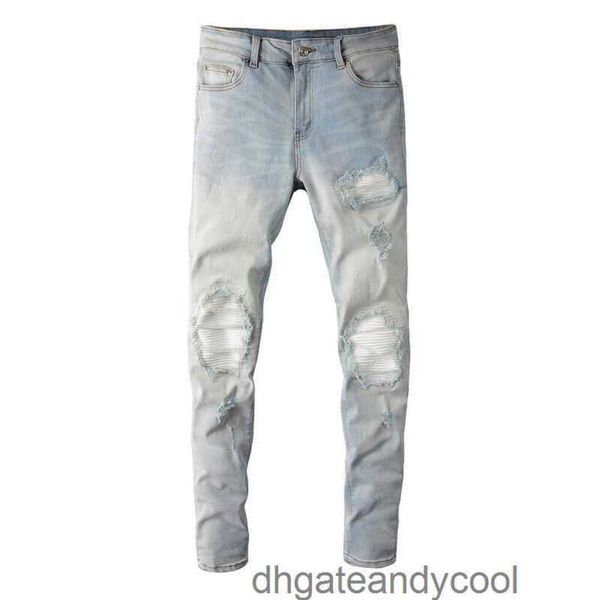 street color 2023 brand man high denim fashion jeans light designer wash water pants do old holes white patch fit casual jeans with small fe, Blue
street color 2023 brand man high denim fashion jeans light designer wash water pants do old holes white patch fit casual jeans with small fe, Blue