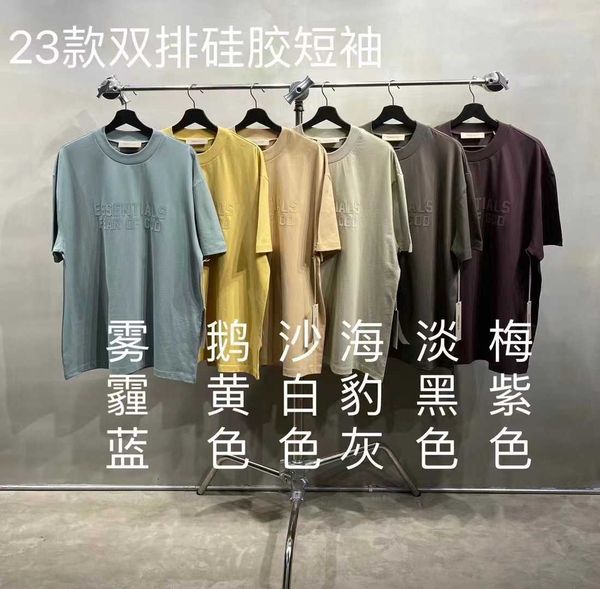 yj1d women's and men's t shirt new fashion high street brand ess double line spring/summer loose 2av, White
yj1d women's and men's t shirt new fashion high street brand ess double line spring/summer loose 2av, White