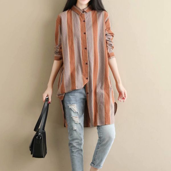 women's blouses shirts women striped cotton linen long blouses shirts fashion loose long sleeve shirt dresses spring summer ladies casu, White
women's blouses shirts women striped cotton linen long blouses shirts fashion loose long sleeve shirt dresses spring summer ladies casu, White