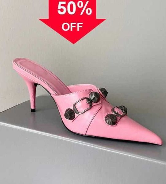 stiletto mule slippers sandals stud buckle embellished shoes cowskin slip on open pointed toe stiletto heel luxury designers shoe for women, Black
stiletto mule slippers sandals stud buckle embellished shoes cowskin slip on open pointed toe stiletto heel luxury designers shoe for women, Black