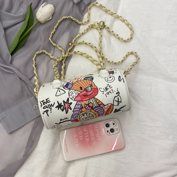 bag girl new anime fashion doodle cute little bear cartoon girl one shoulder carry crossbody chain cylinder bag
bag girl new anime fashion doodle cute little bear cartoon girl one shoulder carry crossbody chain cylinder bag
