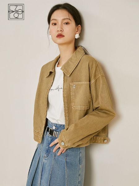 women's jackets ziqiao pure cotton short retro lapel denim jacket for women spring niche design french style casual khaki denim coat fo, Black;brown
women's jackets ziqiao pure cotton short retro lapel denim jacket for women spring niche design french style casual khaki denim coat fo, Black;brown