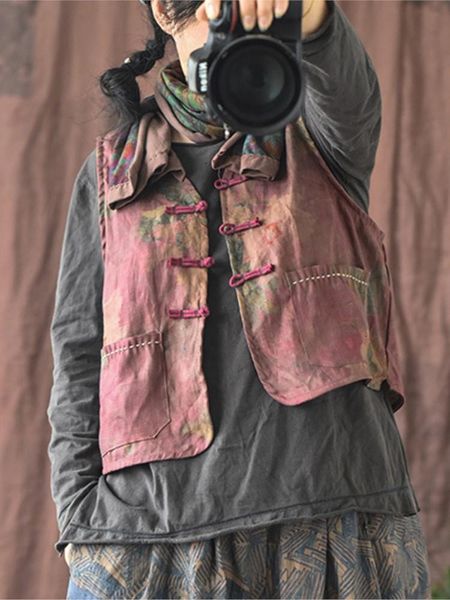 leather johnature women chinese style linen vests button print floral coats 2023 autumn new sleeveless vneck pockets female vests, Black
leather johnature women chinese style linen vests button print floral coats 2023 autumn new sleeveless vneck pockets female vests, Black