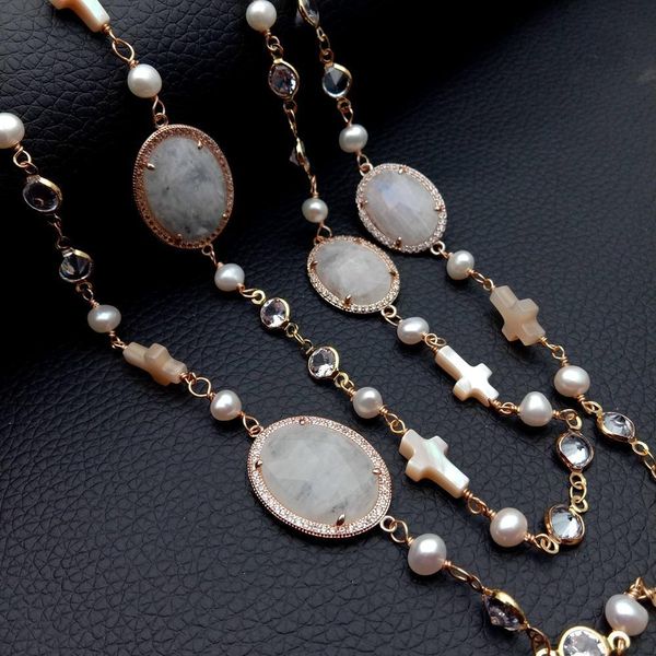 pendant necklaces yygem 16x21mm natural white moonstone oval shell cross white pearl rosary link chain station lone necklace 230428, Silver
pendant necklaces yygem 16x21mm natural white moonstone oval shell cross white pearl rosary link chain station lone necklace 230428, Silver