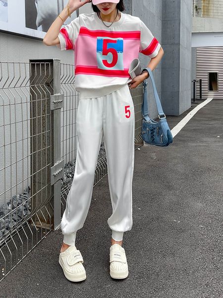 chan home 2023 new summer women's two piece sets ootd designer logo fashion trousers womens summer grade leisure sports suit birthday, White
chan home 2023 new summer women's two piece sets ootd designer logo fashion trousers womens summer grade leisure sports suit birthday, White