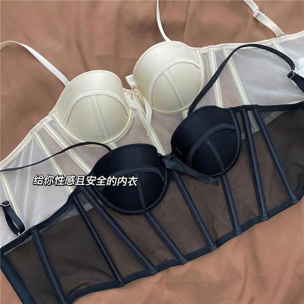 t-shirt french mesh perspective brassiere backless cropped for women camisole tanks underwired gathered bra underwear panty set, White
t-shirt french mesh perspective brassiere backless cropped for women camisole tanks underwired gathered bra underwear panty set, White