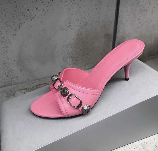 cagole cowskin leather mule slippers sandals stud buckle embellished shoes slip on open rounded toes stiletto heel luxury designers9, Black
cagole cowskin leather mule slippers sandals stud buckle embellished shoes slip on open rounded toes stiletto heel luxury designers9, Black