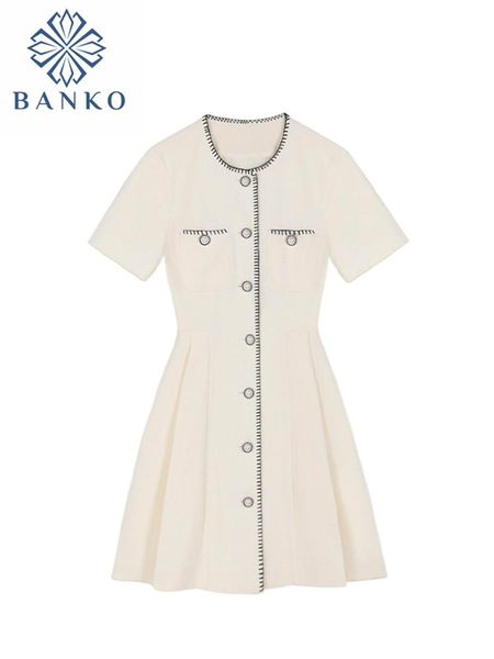 dresses french style women retro single breasted mini onepiece 2023 new oneck short sleeve female pleated dress aline elegance chic, Black;gray
dresses french style women retro single breasted mini onepiece 2023 new oneck short sleeve female pleated dress aline elegance chic, Black;gray