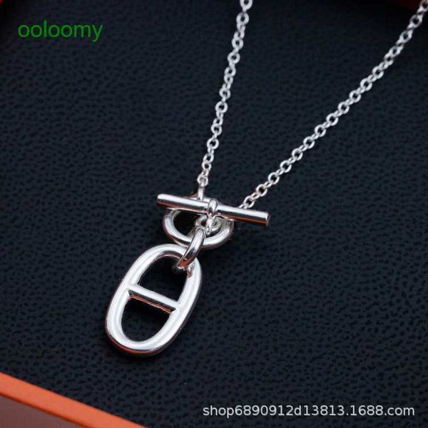 hemres designer necklace gao ban ben ai ma jia pure silver ot buckle pig nose necklace collar chain neckchain sweater long hip hop trend, Black
hemres designer necklace gao ban ben ai ma jia pure silver ot buckle pig nose necklace collar chain neckchain sweater long hip hop trend, Black