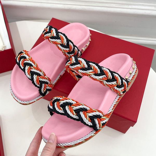 woven slippers platform heels sandals with rivet slip on slides designer classic pink golden retro black mules ladies flip flops outdoor cas
woven slippers platform heels sandals with rivet slip on slides designer classic pink golden retro black mules ladies flip flops outdoor cas