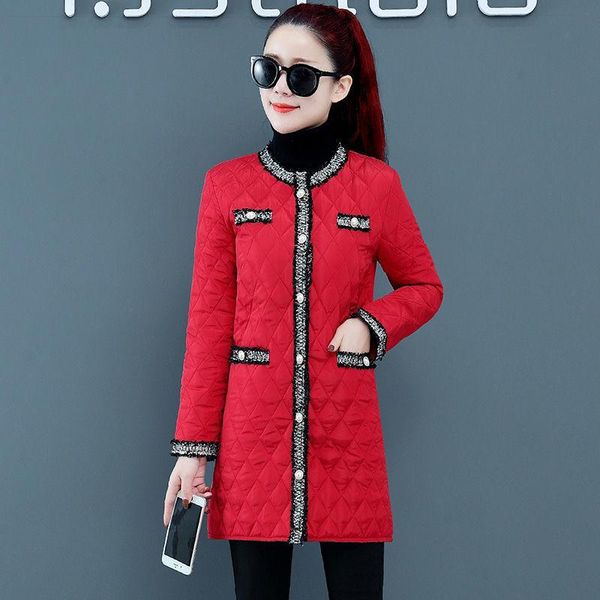 parkas cotton clothes women's middle and long winter korean loose cotton clothes woven diamond lattice light down cotton lady coat, Black
parkas cotton clothes women's middle and long winter korean loose cotton clothes woven diamond lattice light down cotton lady coat, Black