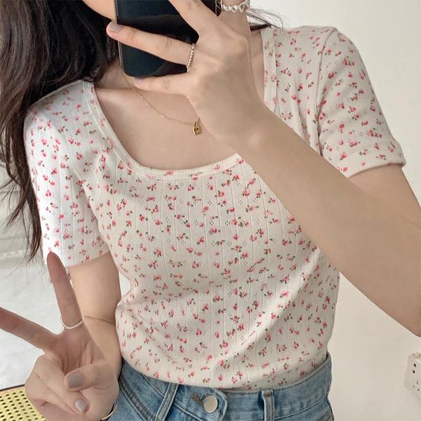 t-shirt white floral tshirt for sweet girl summer slim tshirt prairie chic tee 2 collar types kawaii clothes
t-shirt white floral tshirt for sweet girl summer slim tshirt prairie chic tee 2 collar types kawaii clothes