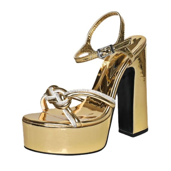 2023 summer new golden banquet fashion sandals women fashion rhinestone chunky high heel elegant designer shoes big size 43, Black
2023 summer new golden banquet fashion sandals women fashion rhinestone chunky high heel elegant designer shoes big size 43, Black