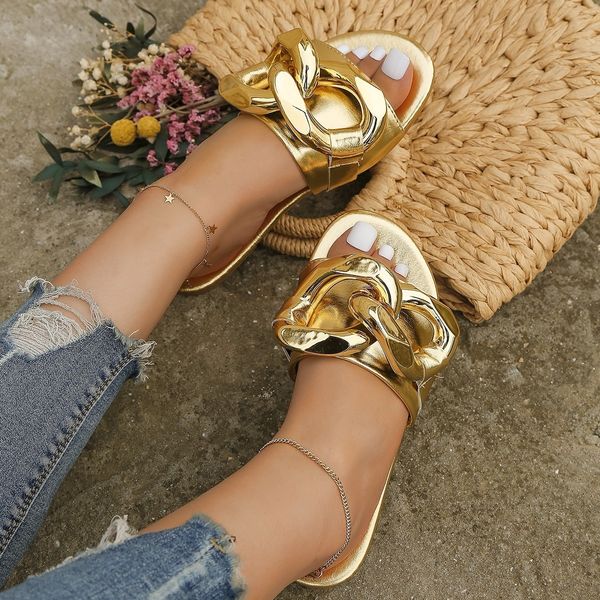 slippers 2023 summer large open toe slipper's metal chain flat bottom outdoor beach sandals 3643 230427, Black
slippers 2023 summer large open toe slipper's metal chain flat bottom outdoor beach sandals 3643 230427, Black