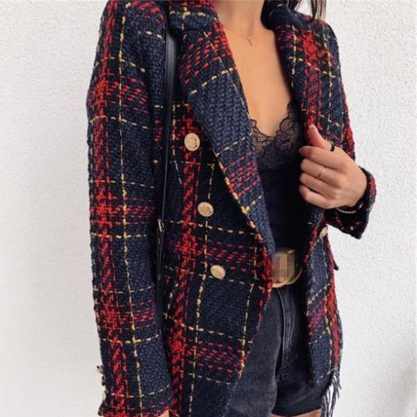 pants tweed women plaid blazer double breasted long sleeve spring autumn office lady suit jacket notched collar red blazers for female, White
pants tweed women plaid blazer double breasted long sleeve spring autumn office lady suit jacket notched collar red blazers for female, White