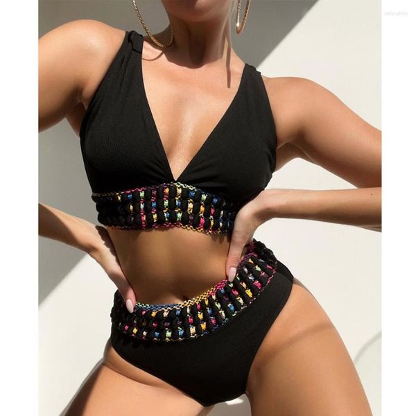 women's swimwear 2023 high waist retro bikini set women push up vintage strappy bandage femme biquini maillot de bain swimsuit, White;black
women's swimwear 2023 high waist retro bikini set women push up vintage strappy bandage femme biquini maillot de bain swimsuit, White;black