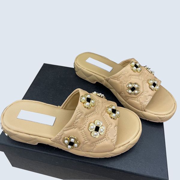 womens platform heels slippers designer sandals quilted texture with faux pearl slippers retro round toes slides classic mules outdoor beach, Black
womens platform heels slippers designer sandals quilted texture with faux pearl slippers retro round toes slides classic mules outdoor beach, Black