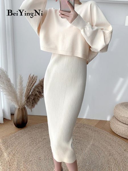 dress beiyingni autumn winter knitted spaghetti strap bodycon dress and sweater two piece sets women korean fashion elegant outifits, White
dress beiyingni autumn winter knitted spaghetti strap bodycon dress and sweater two piece sets women korean fashion elegant outifits, White