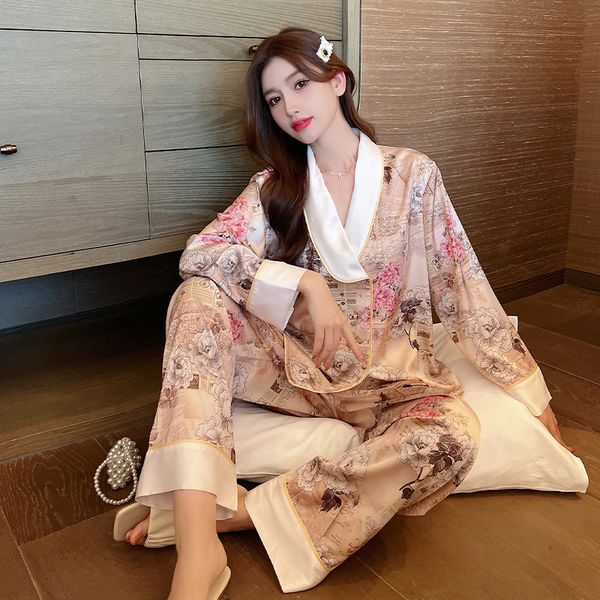 women's sleepwear spring luxury chinese style turn down collar home pajamas sets fashion satin unique beauty women pijamas lounge wear, Black;red
women's sleepwear spring luxury chinese style turn down collar home pajamas sets fashion satin unique beauty women pijamas lounge wear, Black;red