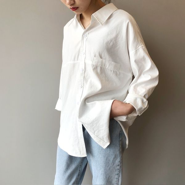 women's blouses shirts casual women blouse loose oversized long sleeve turn down collar button up big cotton shirts korean fashion clo, White
women's blouses shirts casual women blouse loose oversized long sleeve turn down collar button up big cotton shirts korean fashion clo, White
