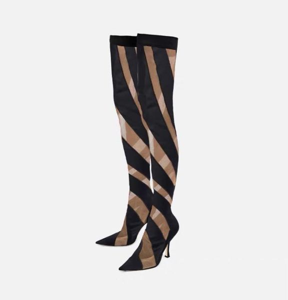 2022 real leather stiletto high heels shoes knee boot thighhigh booties pillage pointed toes hollowed out satin catwalk wedding m2733828, Black
2022 real leather stiletto high heels shoes knee boot thighhigh booties pillage pointed toes hollowed out satin catwalk wedding m2733828, Black