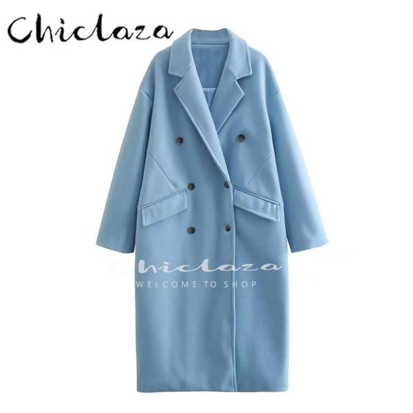 fur chiclaza 2022 autumn winter fashion blue warm long woolen coat women casual loose doublebreasted female solid overcoat, Black
fur chiclaza 2022 autumn winter fashion blue warm long woolen coat women casual loose doublebreasted female solid overcoat, Black