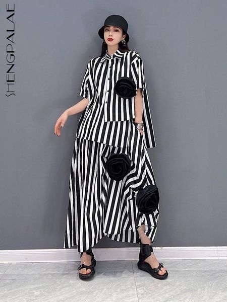 dress shengpalae striped two piece set fashion tide asymmetrical lapel shirt + kneelength skirts casual style 2022 summer 5sd301, White
dress shengpalae striped two piece set fashion tide asymmetrical lapel shirt + kneelength skirts casual style 2022 summer 5sd301, White