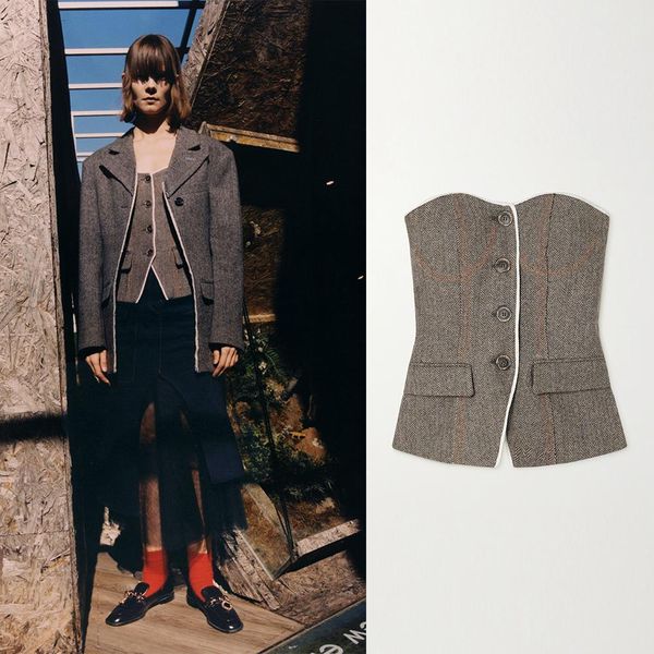 tanks 2022 early spring new women's niche retro style herringbone tweed singlebreasted short tube vest allmatch top, Black;white
tanks 2022 early spring new women's niche retro style herringbone tweed singlebreasted short tube vest allmatch top, Black;white