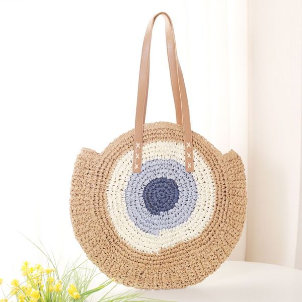 luxury colorful tote bag handwoven round beach shoulder bag straw bags with leather handle
luxury colorful tote bag handwoven round beach shoulder bag straw bags with leather handle