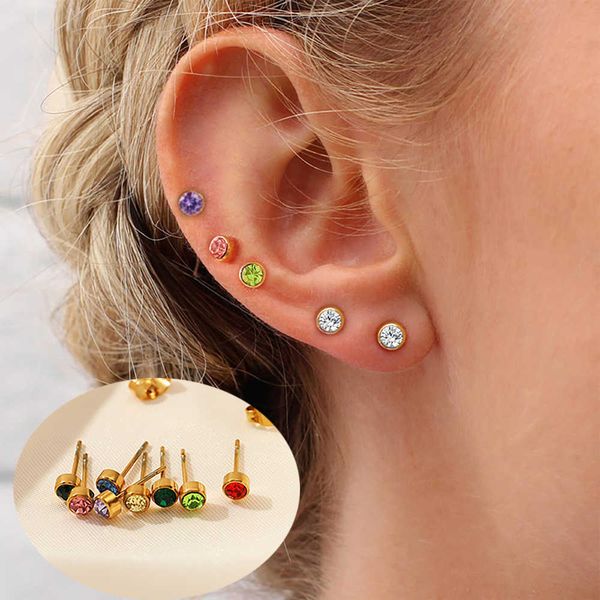 charm 2 buah anting-anting tindik telinga batu kelahiran baja tahan karat baru anting-anting tindik punk warna emas aman untuk hadiah bayi w, Golden
charm 2 buah anting-anting tindik telinga batu kelahiran baja tahan karat baru anting-anting tindik punk warna emas aman untuk hadiah bayi w, Golden