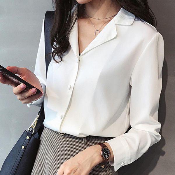 women's blouses shirts spring autumn chiffon shirt women long sleeve notched collar casual basic shirt blouse summer ladies work shirt, White
women's blouses shirts spring autumn chiffon shirt women long sleeve notched collar casual basic shirt blouse summer ladies work shirt, White