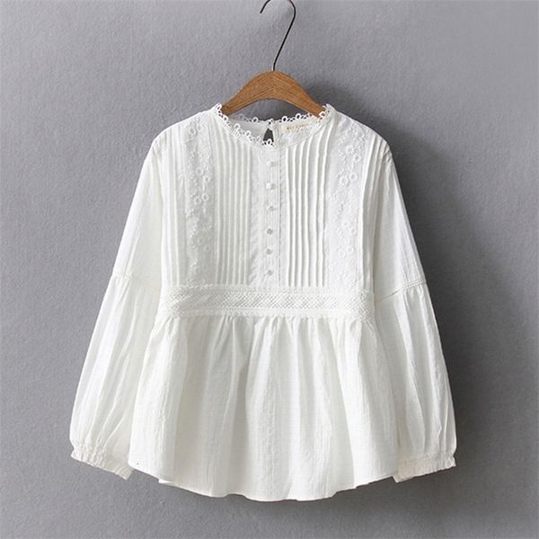 women's blouses shirts spring summer mori girl casual shirt women solid white long sleeve cotton embroidery female elegant ladies blou
women's blouses shirts spring summer mori girl casual shirt women solid white long sleeve cotton embroidery female elegant ladies blou