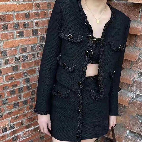 vests women tweed coat single breasted fashion long sleeve cardigan female black short jacket 2022 new, Black;white
vests women tweed coat single breasted fashion long sleeve cardigan female black short jacket 2022 new, Black;white