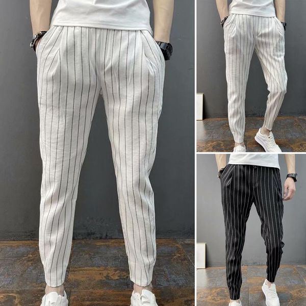 pants men harem pants striped drawstring pencil trousers slim fit elastic waist trousers stretch ankle tied pencil pants for autumn, Black
pants men harem pants striped drawstring pencil trousers slim fit elastic waist trousers stretch ankle tied pencil pants for autumn, Black