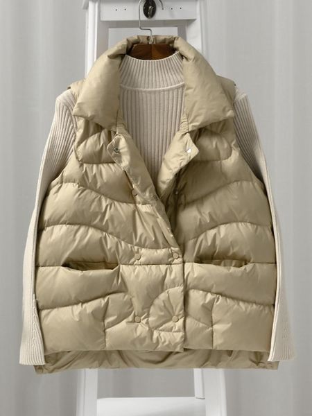 vests ailegogo autumn women stand collar ultra light white duck down vest casual female double breasted loose waistcoat warm outwear, Black;white
vests ailegogo autumn women stand collar ultra light white duck down vest casual female double breasted loose waistcoat warm outwear, Black;white