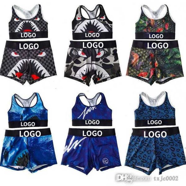 designer women sports tracksuits summer printed short set outfits two pieces jogger suits vest shorts suit sportwear, Gray 
designer women sports tracksuits summer printed short set outfits two pieces jogger suits vest shorts suit sportwear, Gray