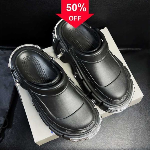 2023 balencss slippers hardcrocs round toe rubber sandal designer luxury women platform sandals punk studded slippers beach pool shoes, Black
2023 balencss slippers hardcrocs round toe rubber sandal designer luxury women platform sandals punk studded slippers beach pool shoes, Black