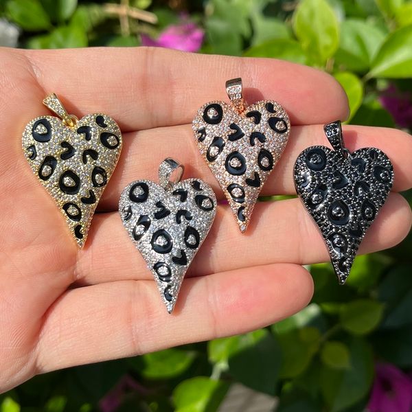charms 5 buah kubik zirconia pave hati jimat macan tutul cetak liontin untuk wanita mode kerajinan tangan perhiasan gelang kalung aksesori 2, Bronze;silver
charms 5 buah kubik zirconia pave hati jimat macan tutul cetak liontin untuk wanita mode kerajinan tangan perhiasan gelang kalung aksesori 2, Bronze;silver