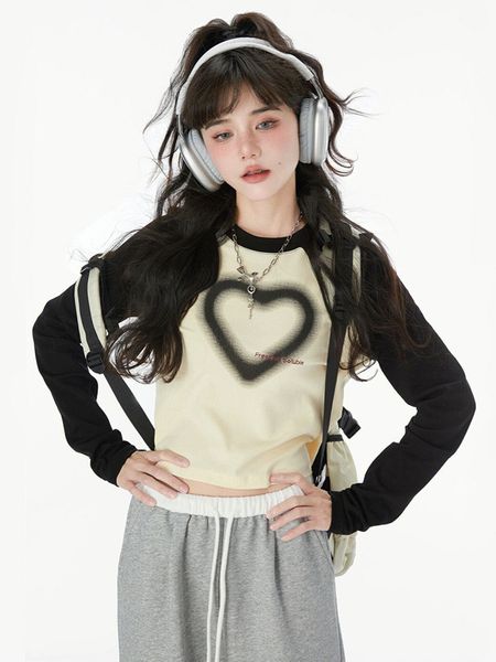 women's t-shirt heart print t-shirts women slim tees y2k female vintage long sleeve ladies fashion casual patchwork japanese streetwear, White
women's t-shirt heart print t-shirts women slim tees y2k female vintage long sleeve ladies fashion casual patchwork japanese streetwear, White