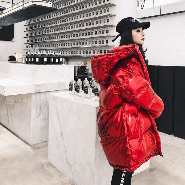 leather women 2022 ladies solid color hooded outwears winter fashion glossy down cotton jackets female loose thick warm coat parkas, Black
leather women 2022 ladies solid color hooded outwears winter fashion glossy down cotton jackets female loose thick warm coat parkas, Black