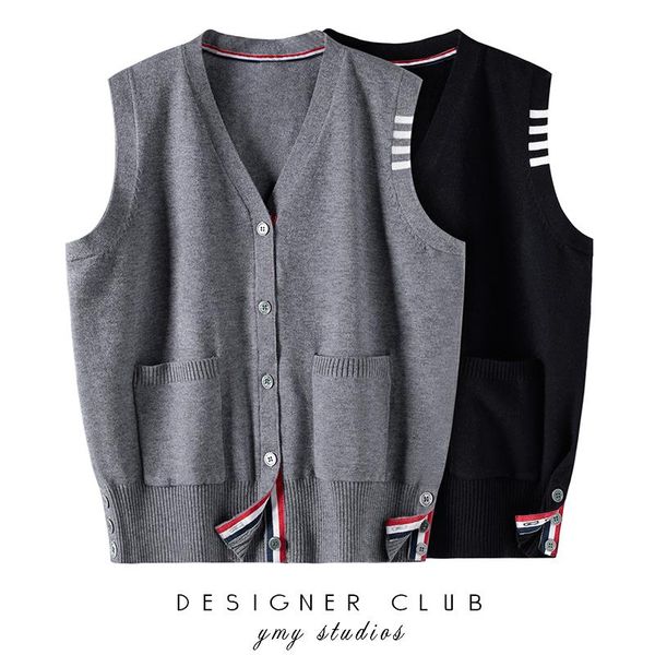 vests tb college style knitted vest spring and summer striped vneck sweater sleeveless waistcoat outer women's coat, Black;white
vests tb college style knitted vest spring and summer striped vneck sweater sleeveless waistcoat outer women's coat, Black;white